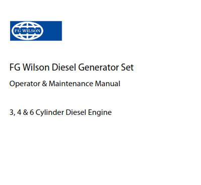 FG Wilson Diesel Generator Set O and M Manual